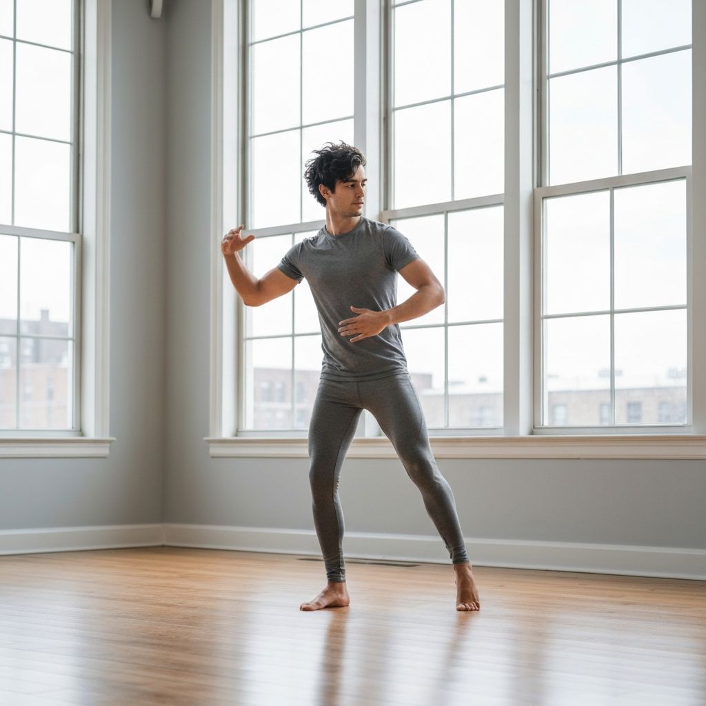 Person practicing movement exercises
